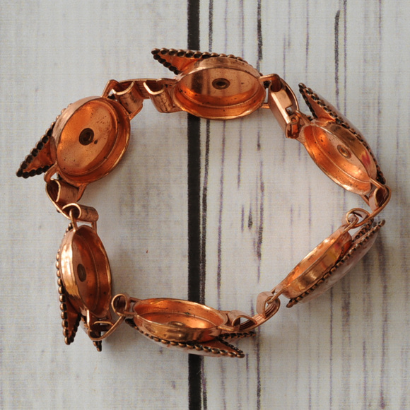 SOLD vintage copper arrow confetti cab bracelet - Picture 5 of 8